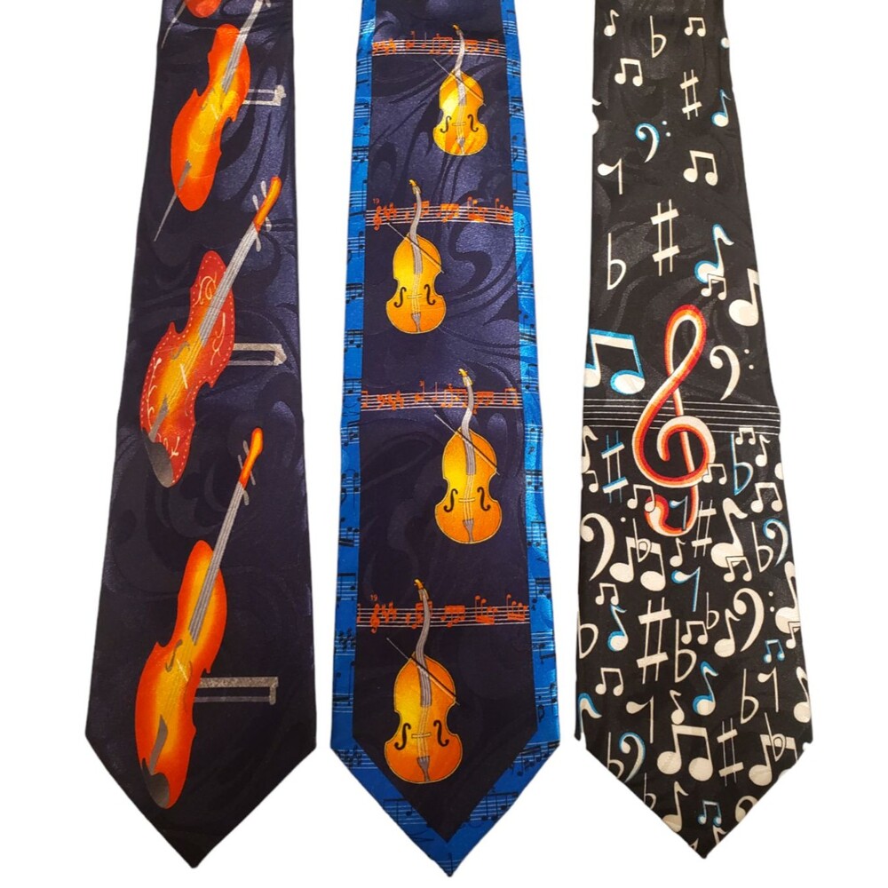 Violins Music Ties Lot #84 - Lot of 3 Novelty Neckties NWT Going out of Business